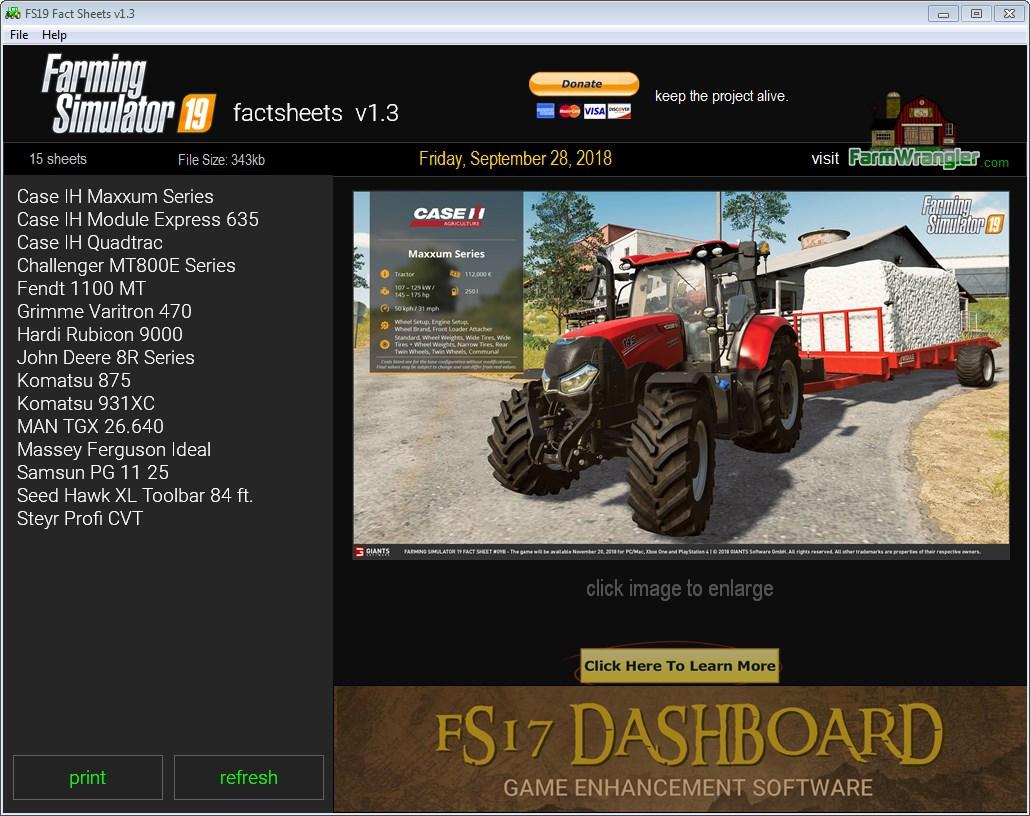 Photo of Farming Simulator 19: Factsheets Software V1.3