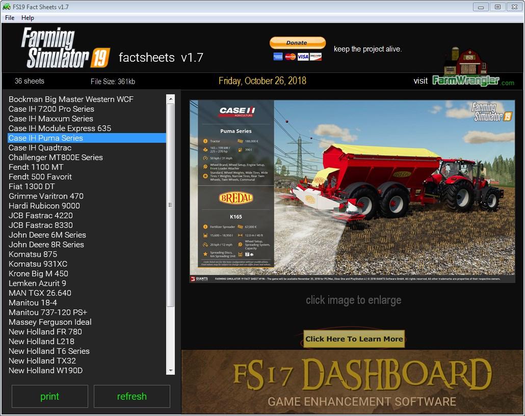 Photo of Farming Simulator 19: Factsheets Software V1.7