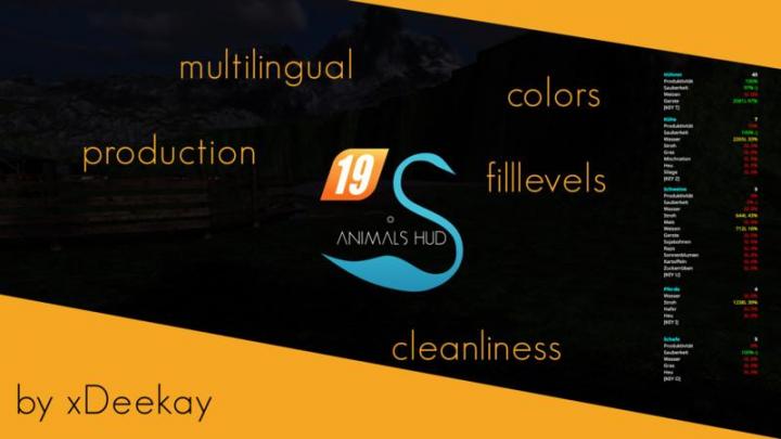 FS19 - Animals Hud Final Multilingual + Production + Colors V3