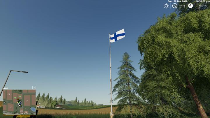 FS19 - Placeable Flag Of Finland V1