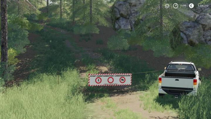 FS19 - Placeable Forest Barrier Banners V1