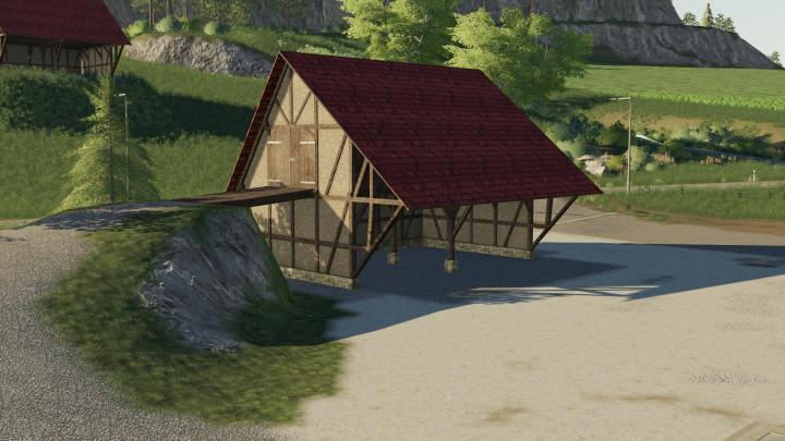 FS19 - Placeable Half-Timbered Barn V1