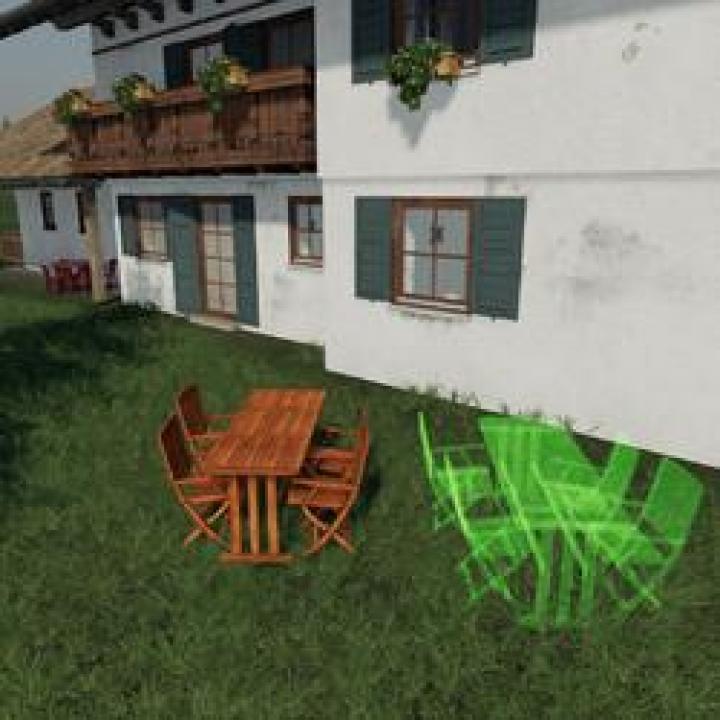 FS19 - Wooden Table With Chairs To Place V1