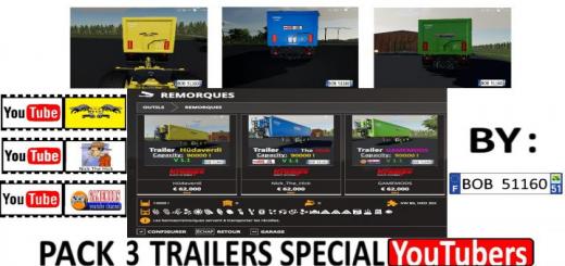 Photo of FS19 – Packs 3 Trailers Special Youtubers V1.0.0.1