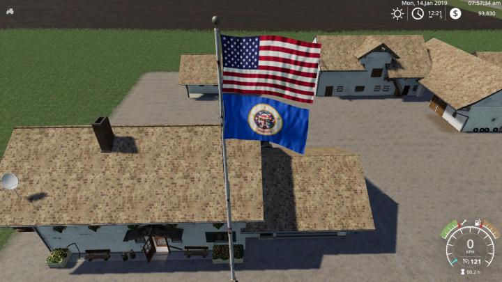 FS19 - Usa Above Minnesota Flag V1