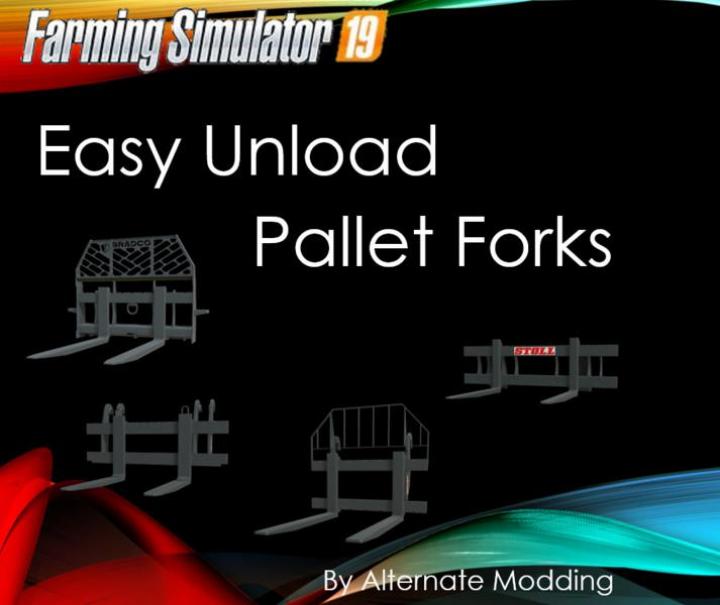 FS19 - Easy Unload Pallet Forks V1