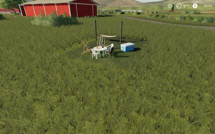 FS19 - Placeable Hammock With Sleep Trigger V1