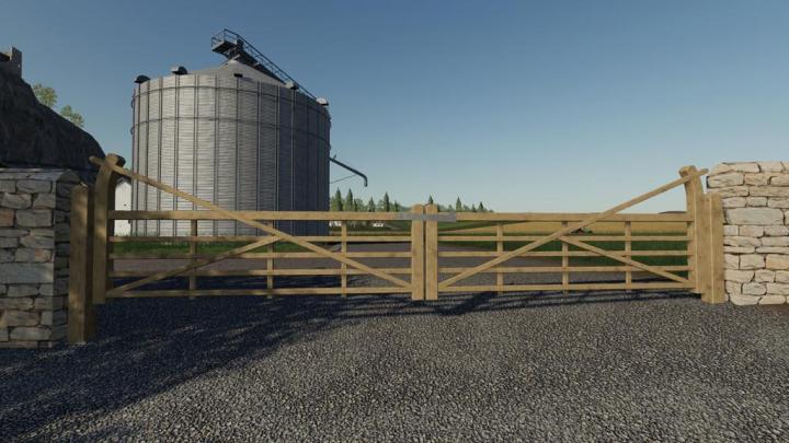FS19 - Wooden Gates Fences And Stone Walls V1