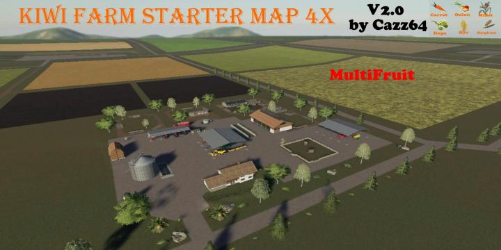 FS19 - Kiwi Farm Starter Map 4X Multi Fruit V2