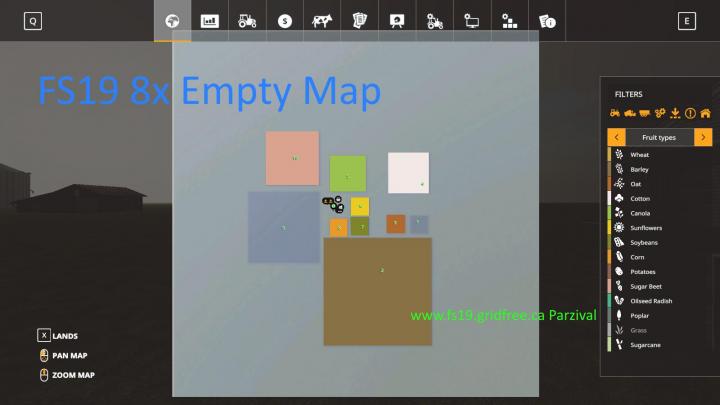 FS19 - 8X Empty Map V1.0.1