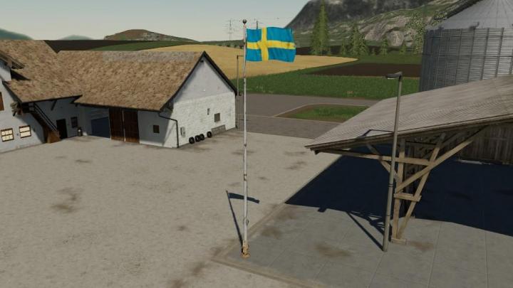 FS19 - Swedish Flag Prefab (Prefab) V1