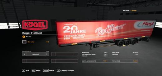 Photo of FS19 – Red Power Fliegl Autoloader Trailer V1