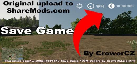 Photo of FS19 – Save Game 100M Dollars V1