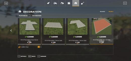 Photo of FS19 – Placeable Grey Slabs V1