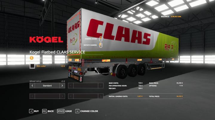 FS19 - Claas Service Kogel Autoloader Trailer V1