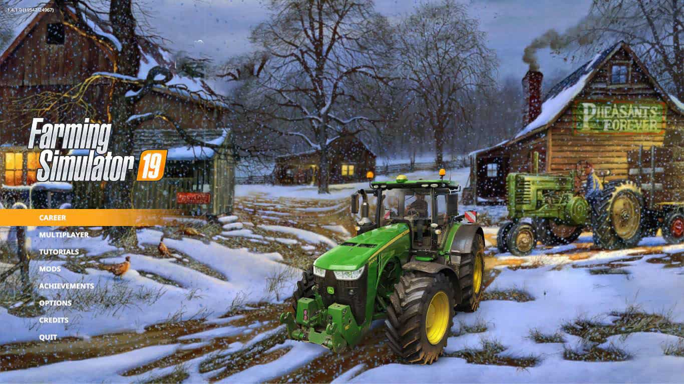 Photo of FS19 – Winter Night Farm Menu Background V1