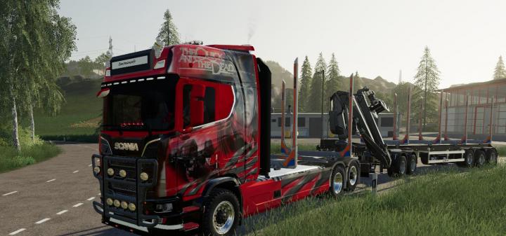 FS19 - Scania Woodtruck And Trailer V1.2