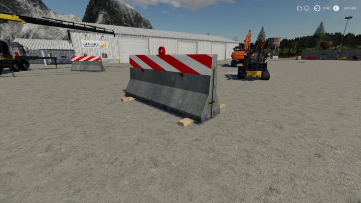 FS19 - Dynamic Concrete Road Barrier Red V1