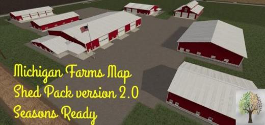 Photo of FS19 – Michigan Farms Map Shed Pack V2