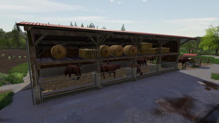 FS19 - Cattle Barn With Strawstage V1