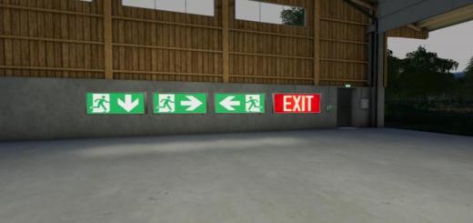 Fs19 Exit Sign Prefab V1 Farming Simulator 19 Mods 9122