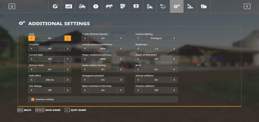Photo of FS19 – Additional Game Settings V1