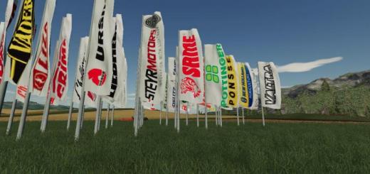 Photo of FS19 – Placeable Brand Flags V1