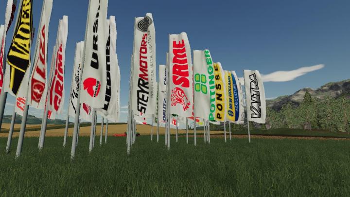 FS19 - Placeable Brand Flags V1