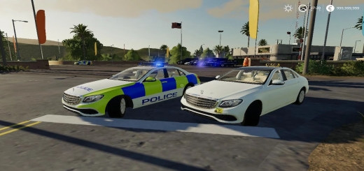 Photo of FS19 – Mercedes Sedan Hybrid Uk Police / Taxi V1.0